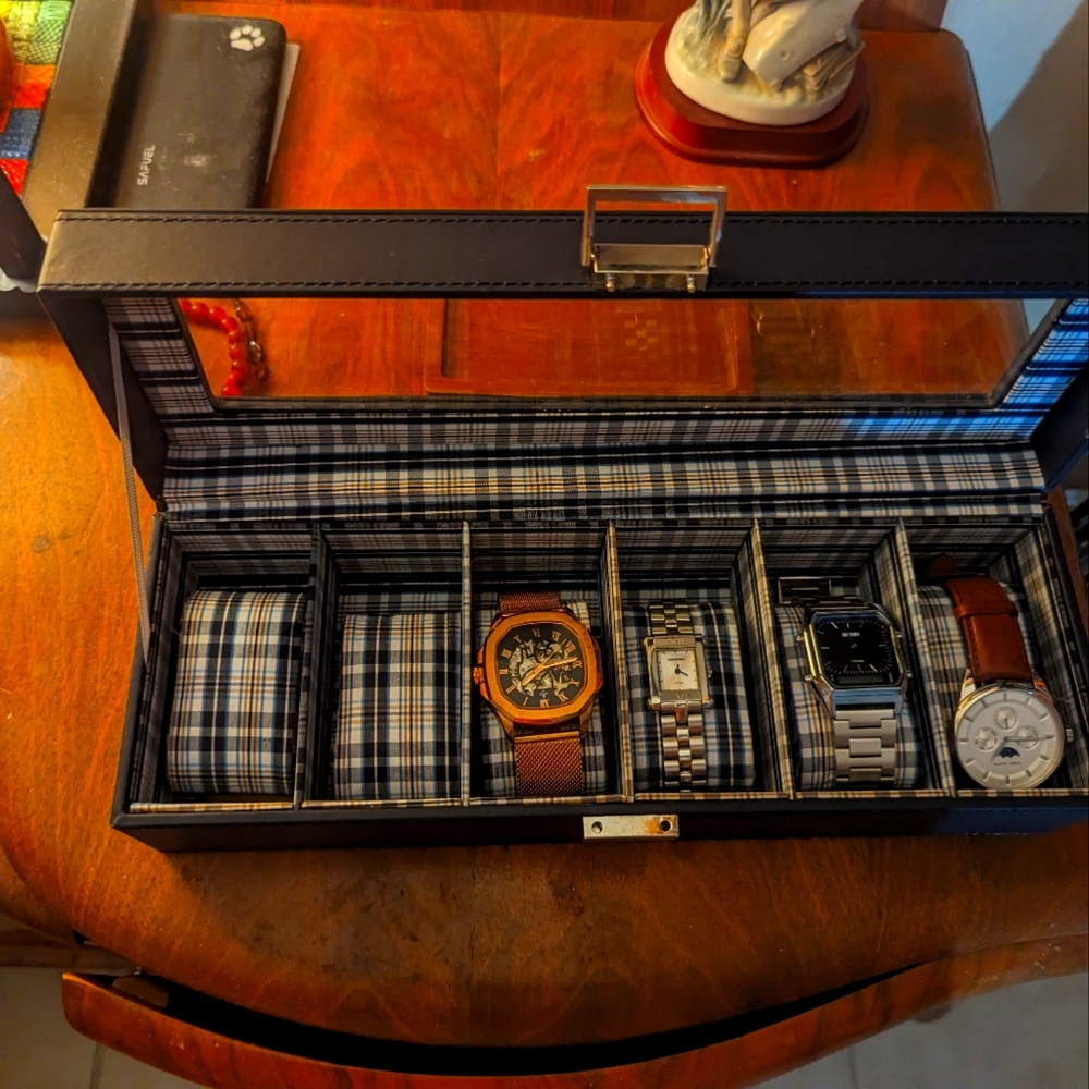 Blue and Plaid Watch Case